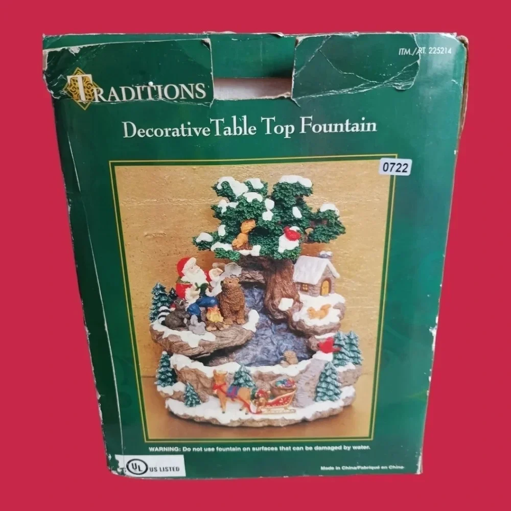 Traditions vtg christmas decorative table top fountain